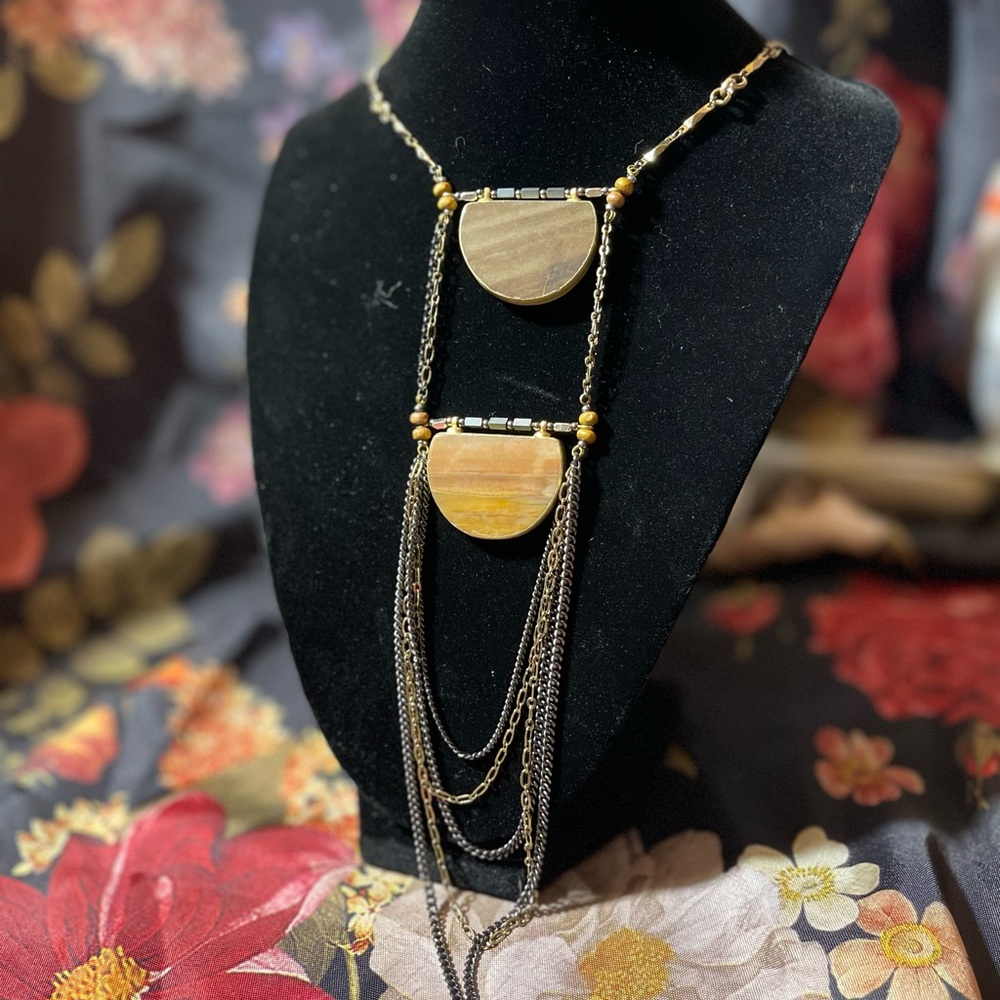 NWT Lucky Brand Double Pendant Layered Necklace